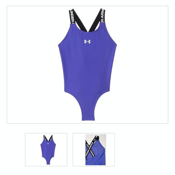 UNDER ARMOUR girls size 16 virtual violet 1 piece swim suit - Picture 1 of 8